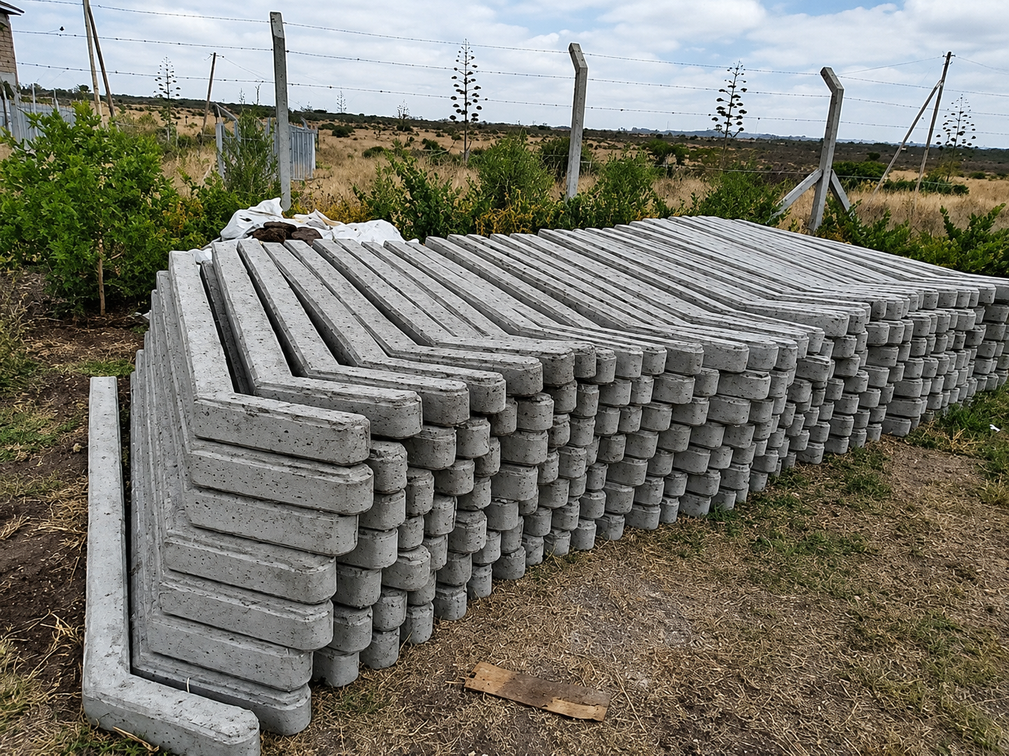 Concrete fence poles