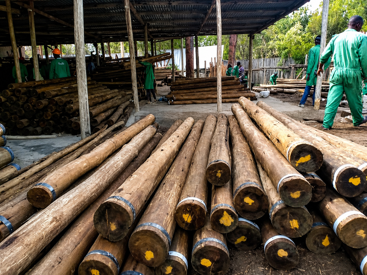 Treated fence poles